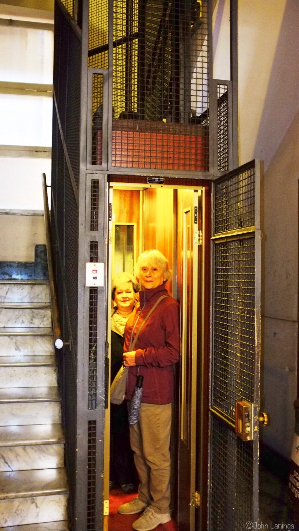 The elevator in our B&B is small, very small