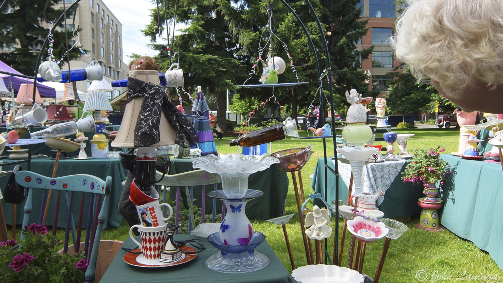 Old dishes and glassware used in new ways