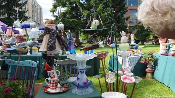 Old dishes and glassware used in new ways