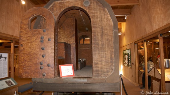 Inside the log cabib motor home