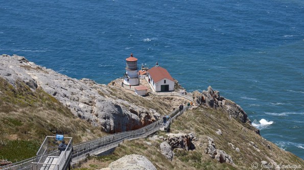 The lighthouse at the bottom of the hill