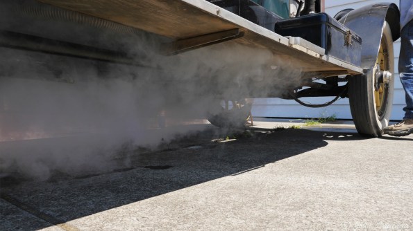 Finally, enough steam is showing to go for a ride