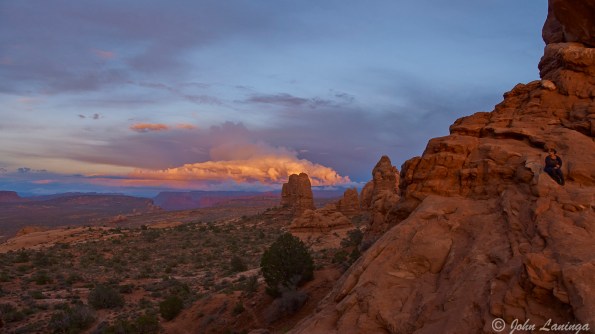 Looking through South Window, clouds on tyhe hotizon