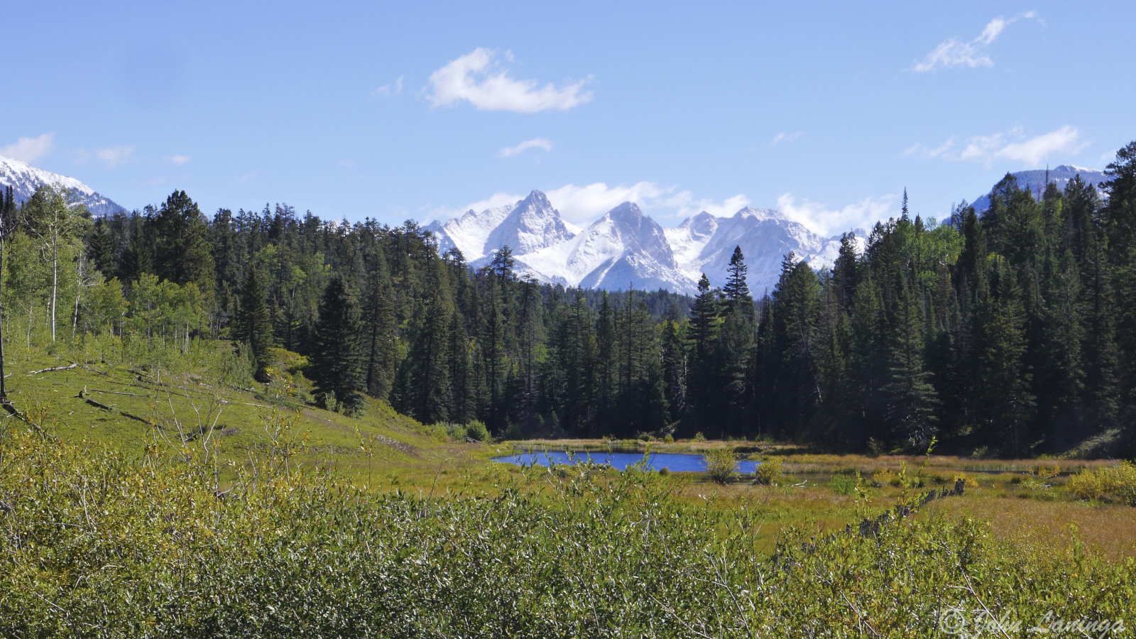 New snow on the mountains