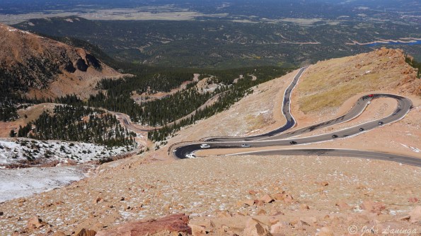 Looking down shows you just how steep the road is