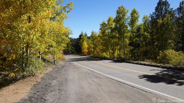 Driving back down amongst the colorful aspens