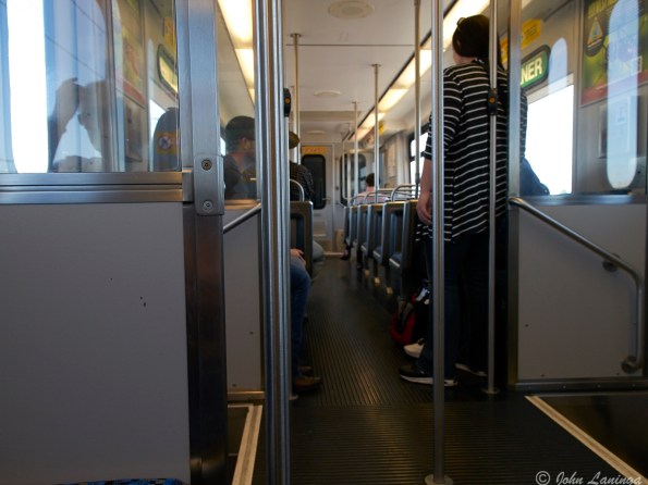 On the Dallas Rapid Transit train