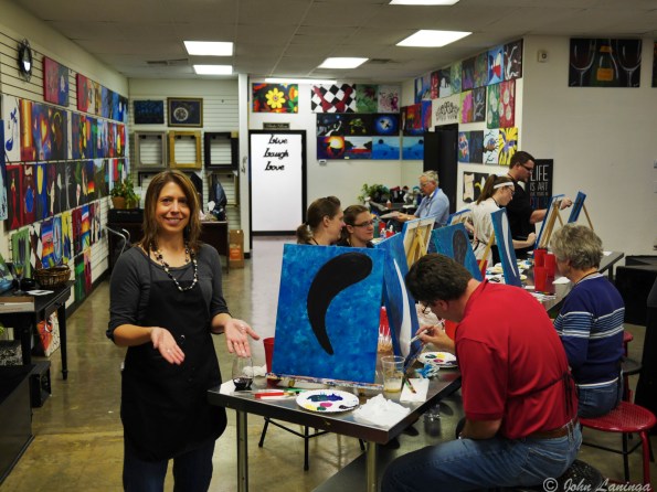 Tanya, showing her work in progress