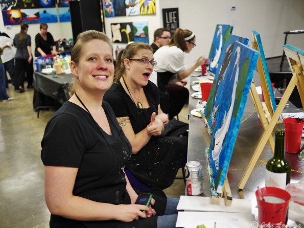 Stacy and Dallas are quite upbeat about their painting