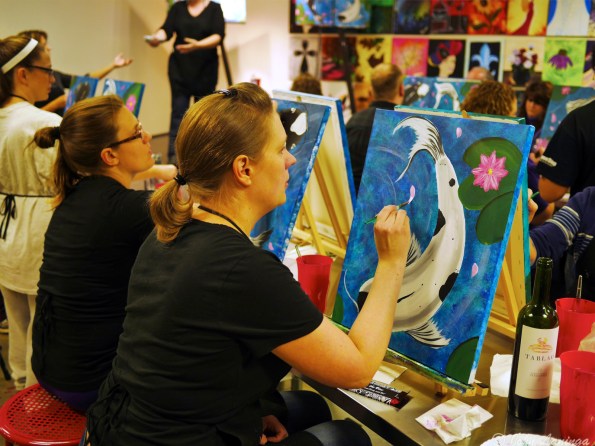 Dallas and Stacy in full concentration