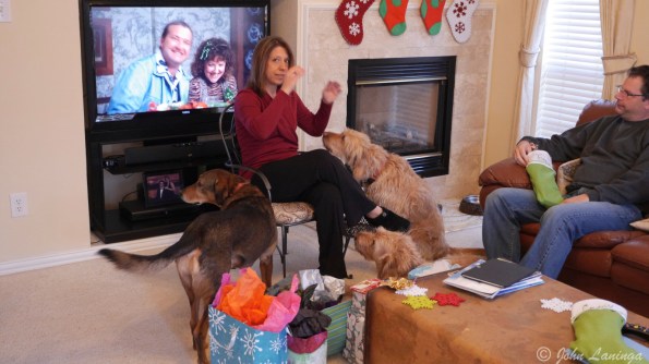 Tanya, directing the dog choir.  Enjoyed by Randy Quaid.