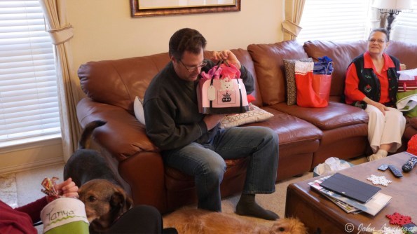 Shane gets a (masculine?) gift bag