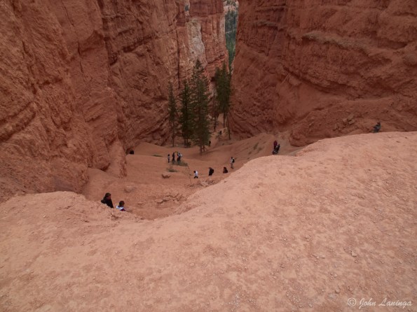 Hiking down the canyon