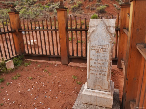 Headstone of a family killed in Indian raids