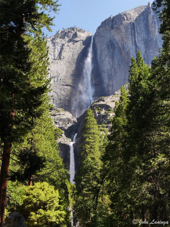 A view of Lower and Upper Yosemite falls
