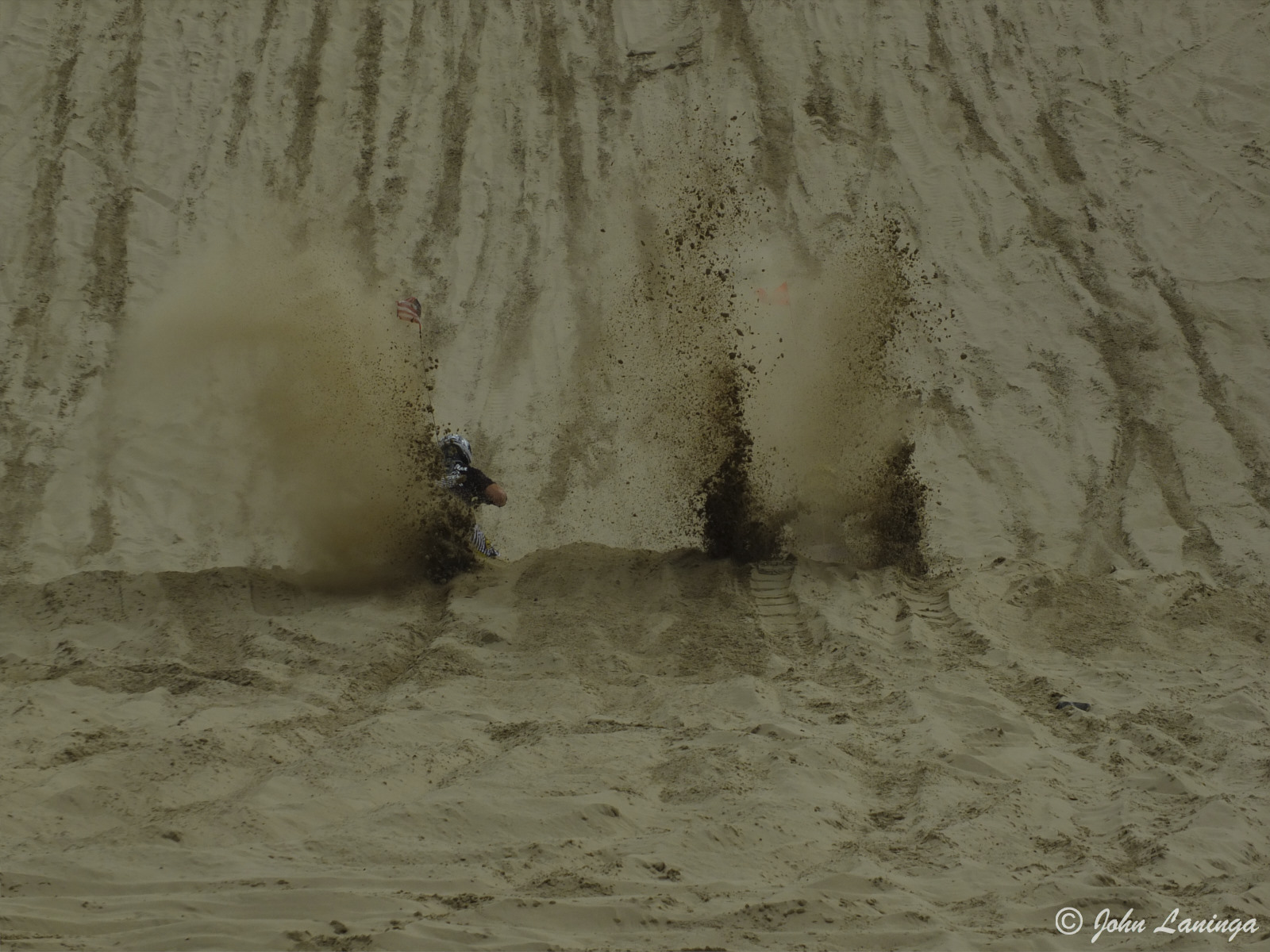 Motorcycle vs. sand buggy