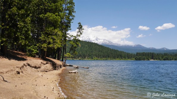 Lake Siskiyou shore at our camp site