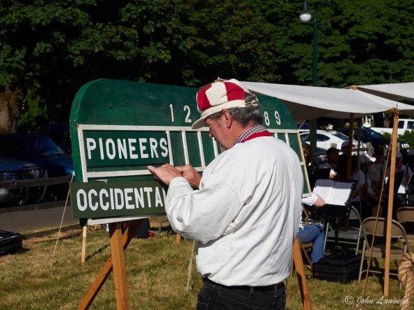 The scoreboard is set up