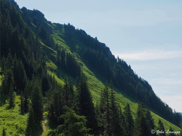 Can you spot the trail, heading all the way to the top?