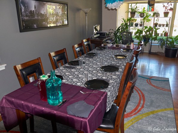 One end of the dinner table setting...