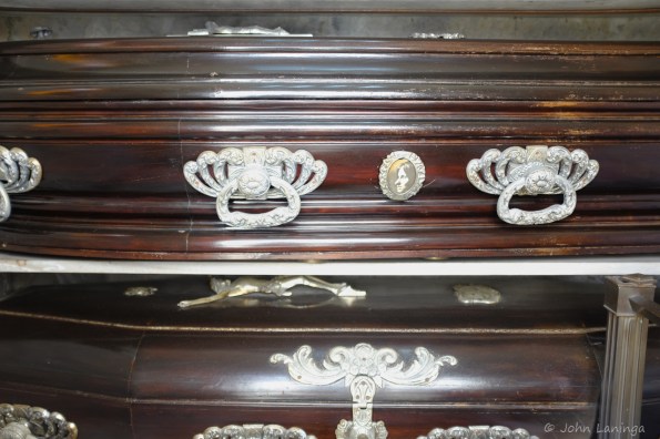 A look inside finds caskets with silver hardware