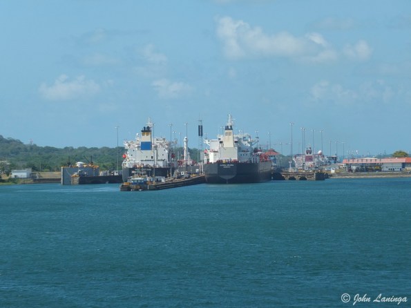 Approaching the Gatun locks