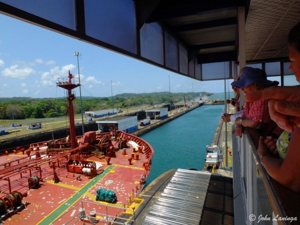 Watching a huge tanker go through
