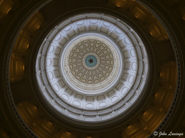 Looking up inside the Rotunda dome