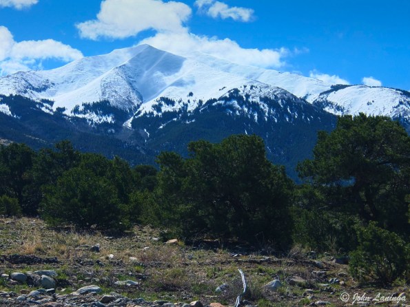 One of the many 14,000 ft high mountains along the way.