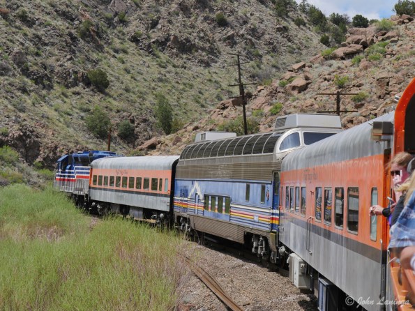 The train heads into the Gorge, starting in Canon City