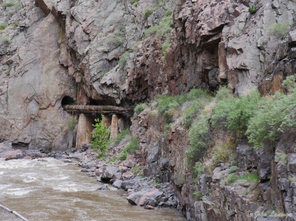 Part of the wooden water pipe