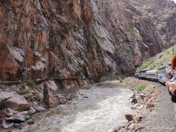 On the train, heading into the narrow part of the Gorge