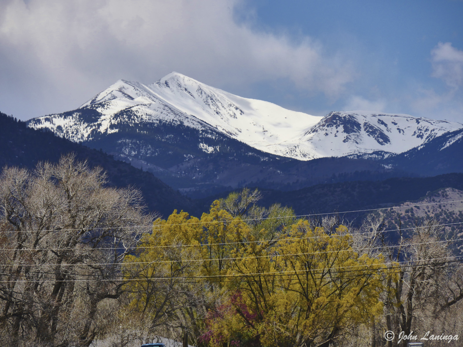 A nearby mountain peak