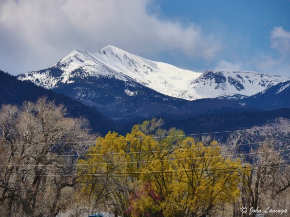 A nearby mountain peak