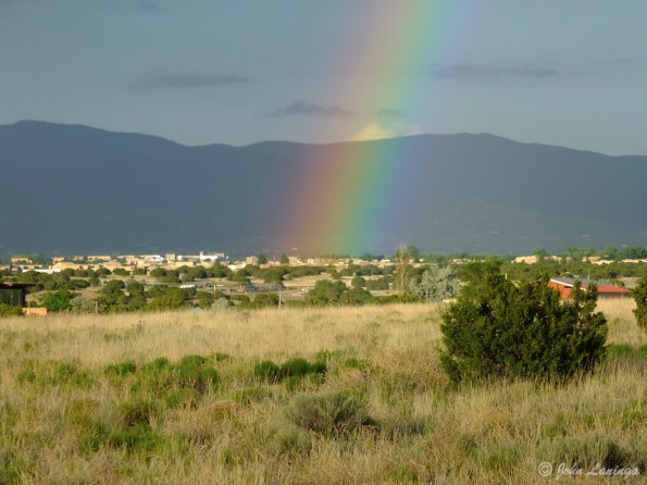 A rainbow over the foothills