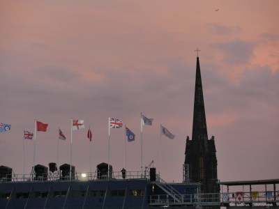 A colorful sunset to start the festivities