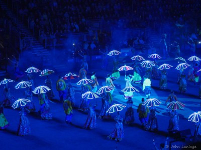 Indian dancers with light display