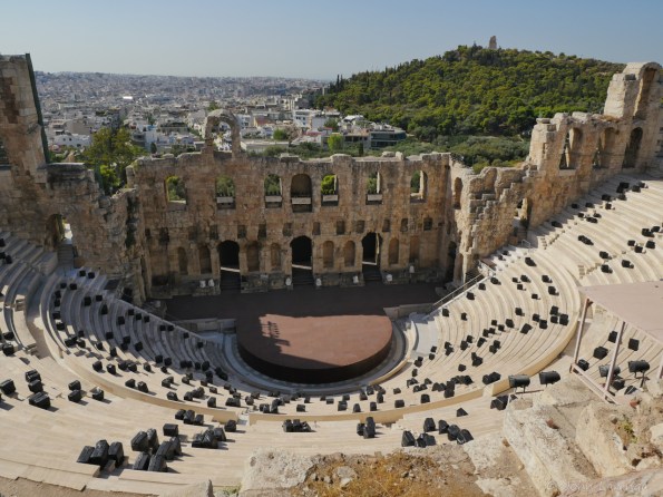 A view down to the old theater, still used today