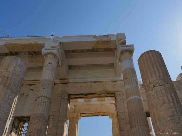 Looking up at the massive stonework